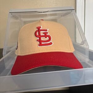 Tan and Red Baseball Cap